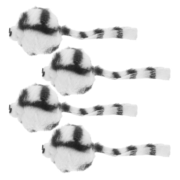 Baluue 4Pcs Realistic Mouse Cat Toy Fuzzy Black for Boredom Relief and Stress Reduction