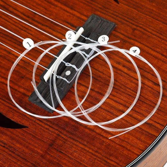 Baluue 4-Pack Clear Nylon Ukulele Strings Set for Balanced Tone, Musical Wire Replacement Strings