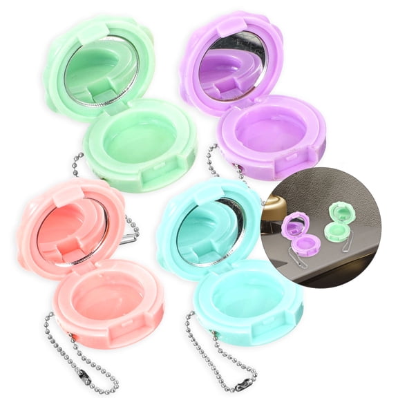 Baluue 4Pcs Portable Powder Travel Containers Small Assorted Color Cosmetic Jars for Makeup Storage