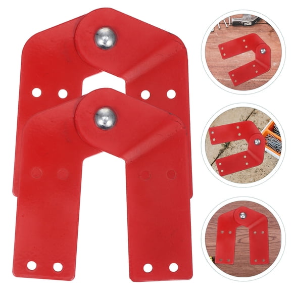 Baluue 4Pcs Red Steel Attic Ladder Spreader Hinge with Adjustable Folding Design for Enhanced Stability