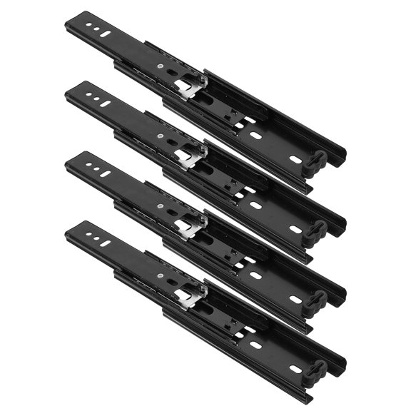 Baluue 4-Pack Smooth Silent Drawer Slides Full Extension Heavy Duty Steel Runners for Home and Office Use