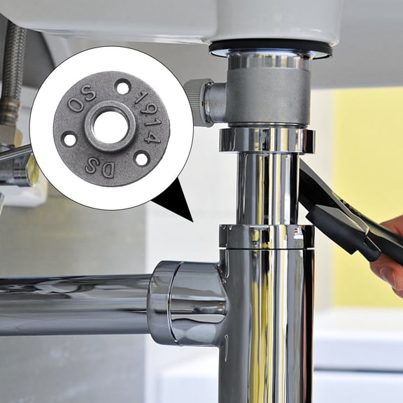 Baluue 4Pcs Cast Iron Floor Flanges for Industrial and Decorative Applications