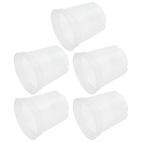 Baluue Clear Hydroponic Pots Transparent Plastic Flowerpots 5Pcs
