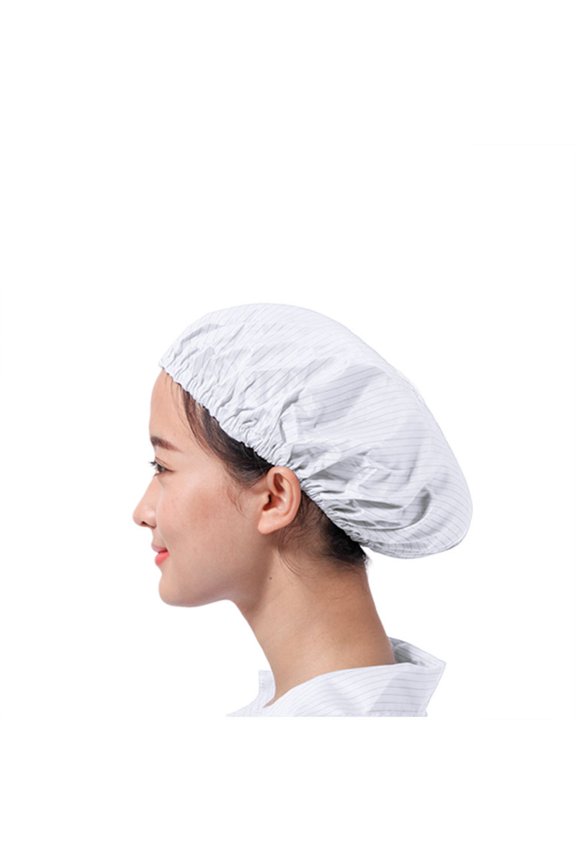 5Pcs Elastic Shower Hat White Anti Static Cap Breathable for Working and Cleaning