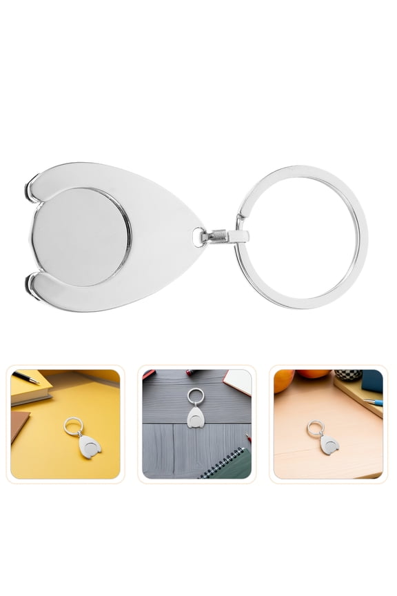 5-Pack Metal Shopping Cart Tokens Keychains, Portable Quarter Holders for Grocery Carts and Trolleys