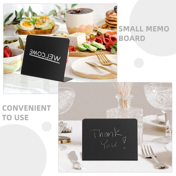 Baluue 5Pcs Small Chalkboard Signs Black PVC Food Price Labeling Shop Use Birthday Decor
