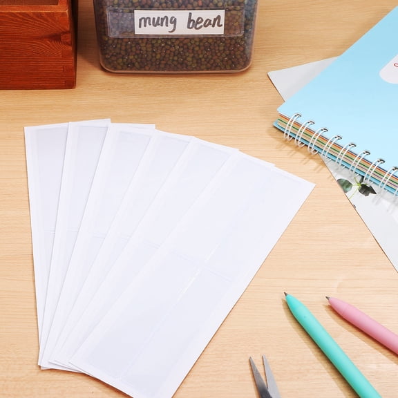 Baluue 60Pcs Plastic Index Card Holders Self Adhesive Clear Label Protectors