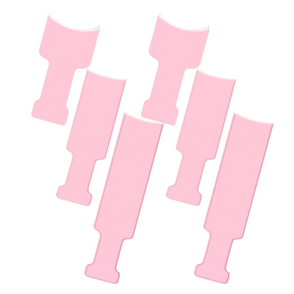 Baluue 6PCS Professional Hair Dye Highlighting Comb Plastic Pink for Salon Use