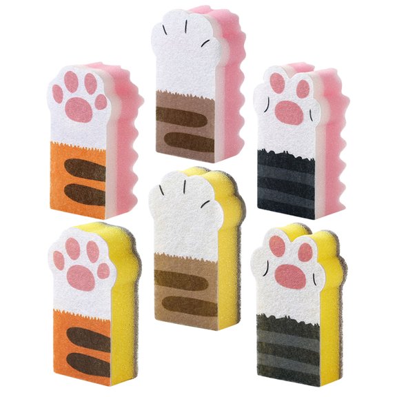 Baluue Dishwashing Sponge Block Practical Design Assorted Color 6Pcs