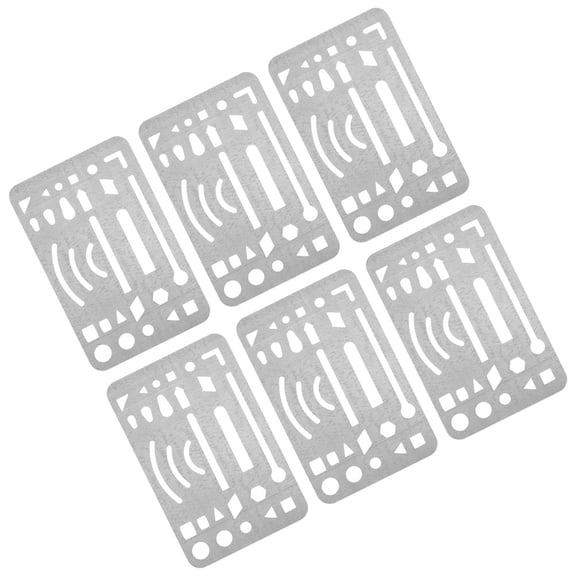 Baluue 6-Piece Stainless Steel Erasing Shield Set with Ergonomic Precision Templates for Drawing, Crafting, and Design Projects