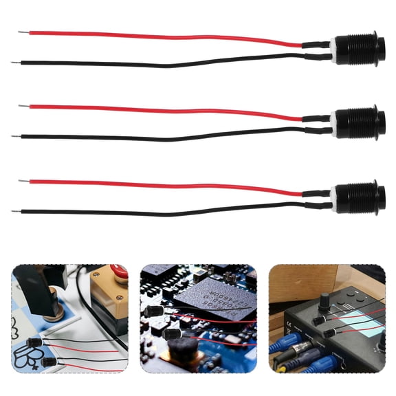 Baluue 6-Pack Pre-Wired Black Momentary Push Button for Automotive and Electrical Applications