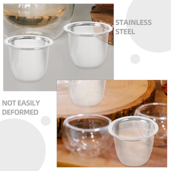 Baluue 6Pcs Reusable Stainless Steel Tea Steeper Mesh Filter for Home Teapot Accessories