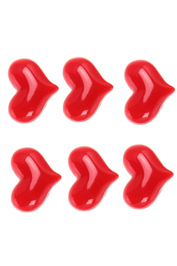 Nurse Pin Heart Brooch Red Resin 6Pcs