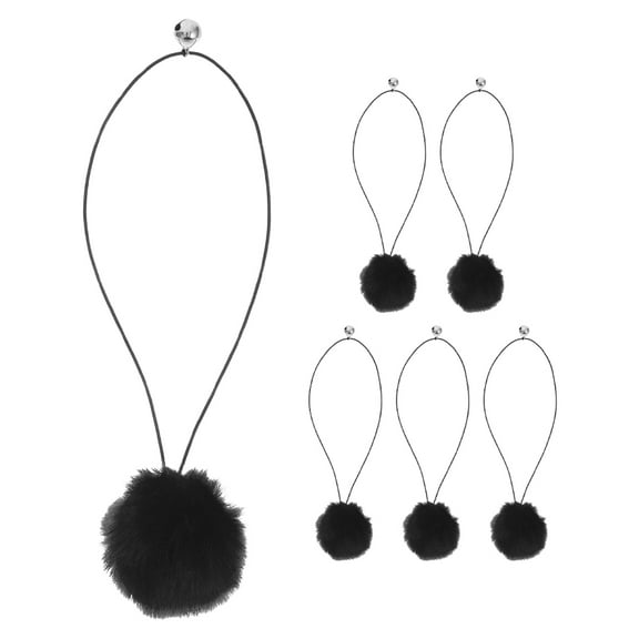 Baluue Interactive Cat Replacement Ball Toy with Bell for Cat Trees and Scratching Posts in Black, Plush Material