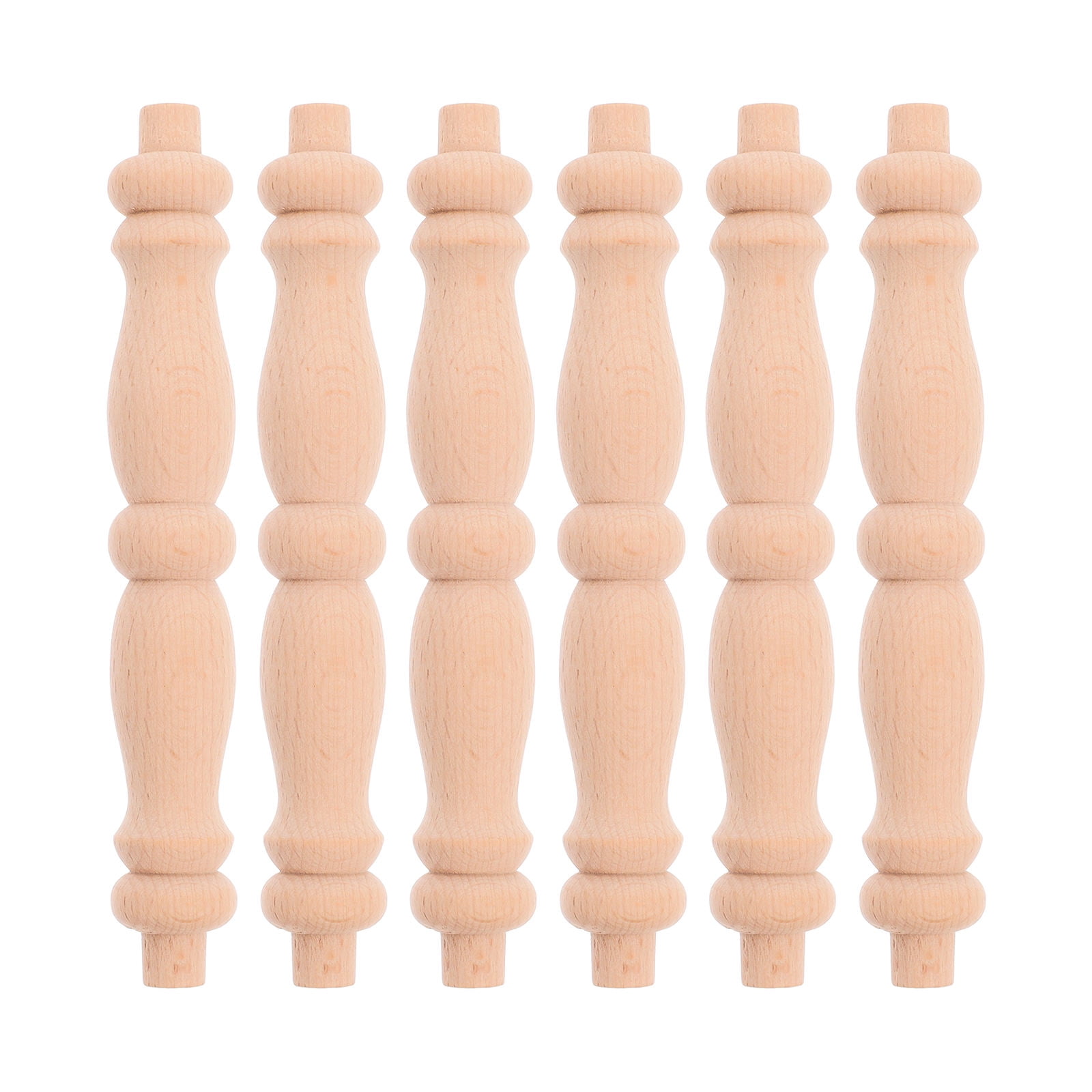 Solid Balusters Baluue 6pcs Wood Balusters for Staircase Interior Khaki Solid Wood ...