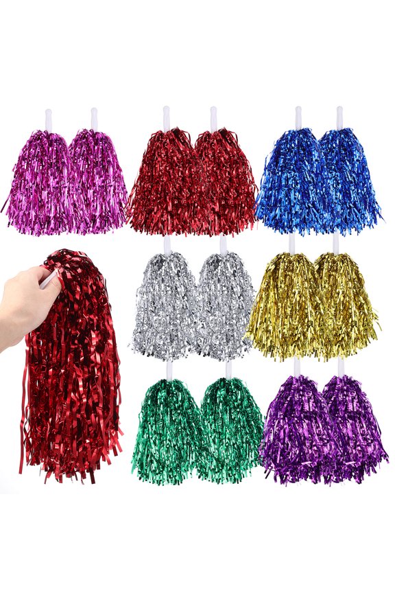 7 Pairs Cheering Squad Supplies Cheerleading Poms Set PVC