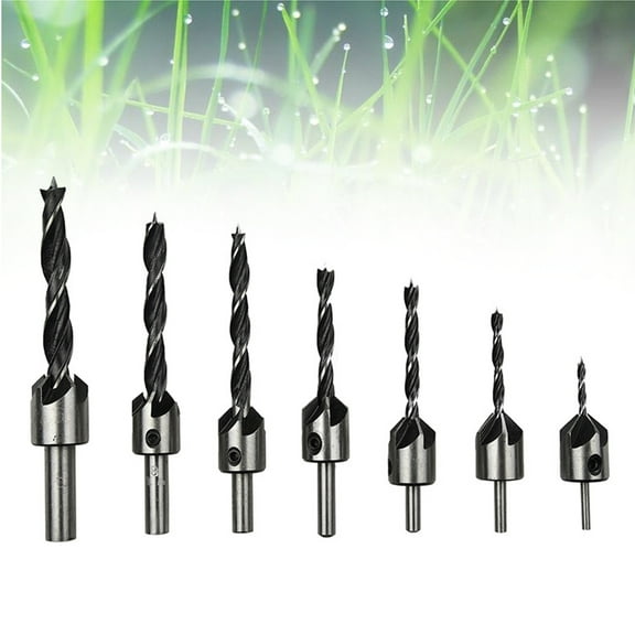 Baluue 7Pcs Black Solid Cobalt Steel Chamfer Tool Set for Smooth Chip Processing and Deburring