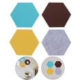 Baluue 8-Piece Felt Hexagon Wall Tiles, Dark Brown Bulletin Board ...