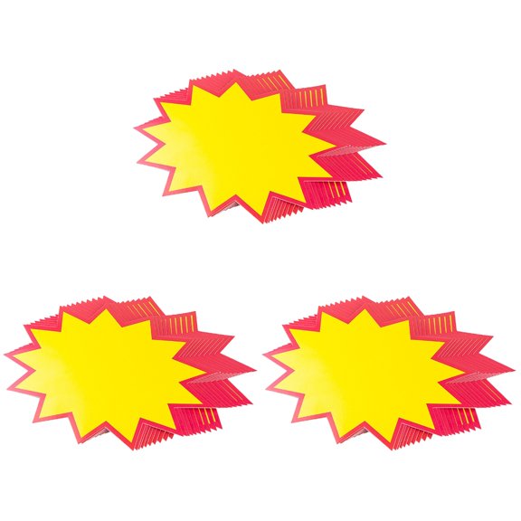 Baluue 90 PCS Blank Advertising Paper Explosive Sign Explosion Sticker Supermarket Price Tag (Yellow)