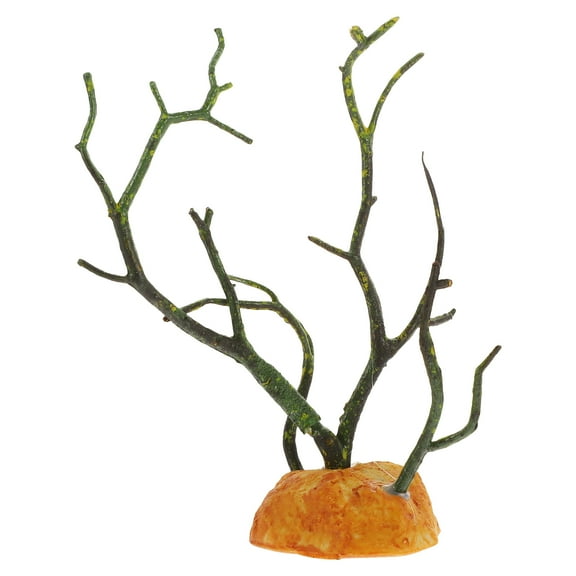 Baluue Aquarium Decorations Artificial Plant Plastic Black for Reptile Tank 1 Set