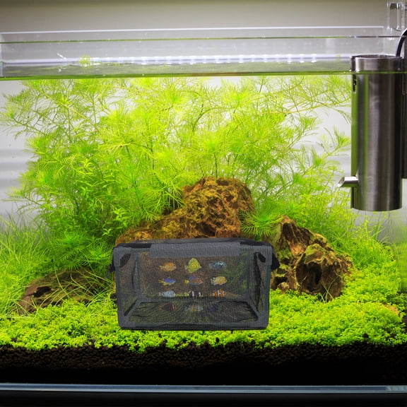 Baluue PP Frame Aquarium Breeding Box Black for Easy Fish Isolation and Protection