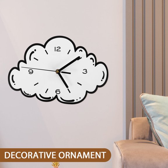 Baluue Acrylic Artistic Cloud Wall Clock with Silent Movement, Modern Home Decor Timepiece for Living Room or Bedroom