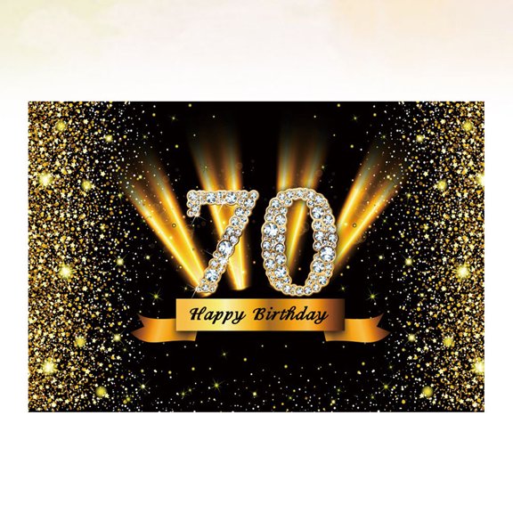 Baluue Backdrop for Photography with Fashionable Shining Letter Design 70Th Birthday Vinyl Photo Background