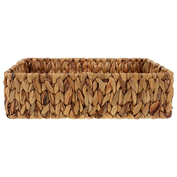 Baluue Rectangle Storage Bin Wicker Storage Basket Brown 1Pack