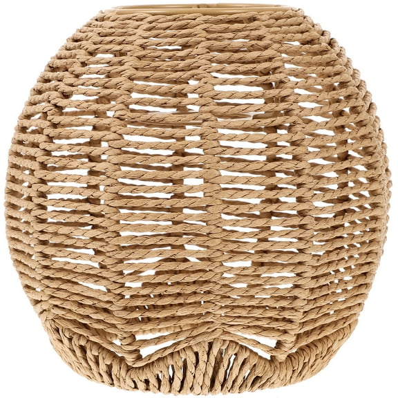 Baluue Round Lamp Shade Woven Lampshade Hemp Rope Pendant Light Rustic Style 1Pcs