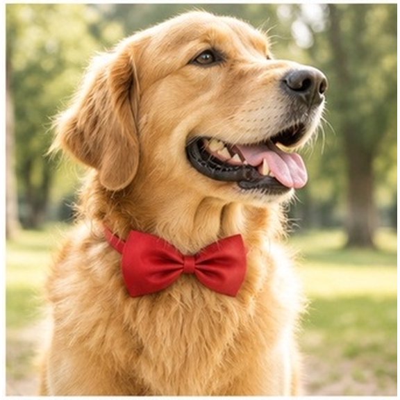 Baluue Red Pet Bow Tie Durable Polyester and Cotton for Dogs and Cats