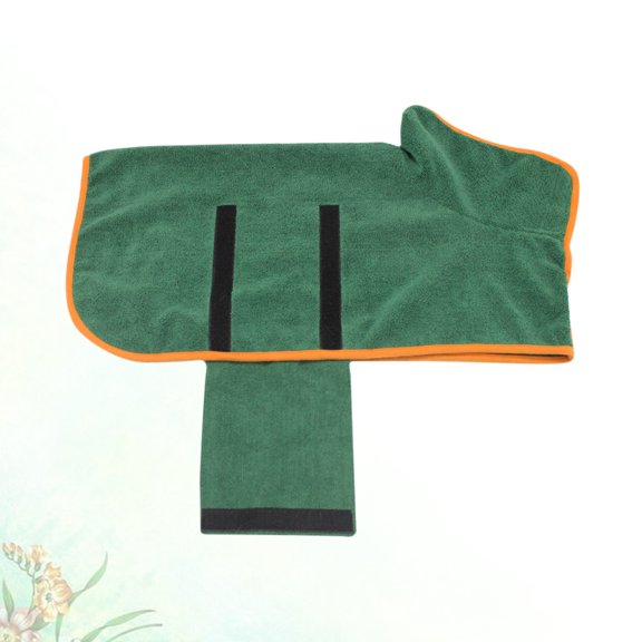 Baluue Cat Bathrobe in Green Polyester Hooded Design for Pet Warmth and Fast Drying
