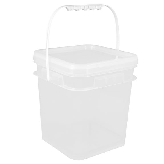 Baluue Clear Square Paint Bucket Paint Storage Container Transparent Plastic Sealing For Chemical Industry 1Pack