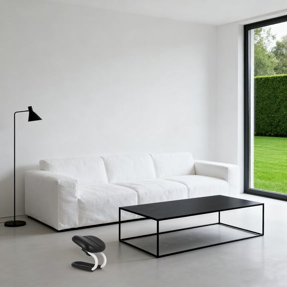 Baluue Comfortable Black Kneeling Bench with Cushion for Home Mindfulness and Meditation