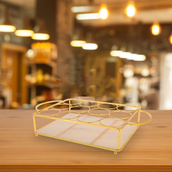 Baluue Countertop Beer Rack with Metal Construction and Golden Finish for Bar and Restaurant Use
