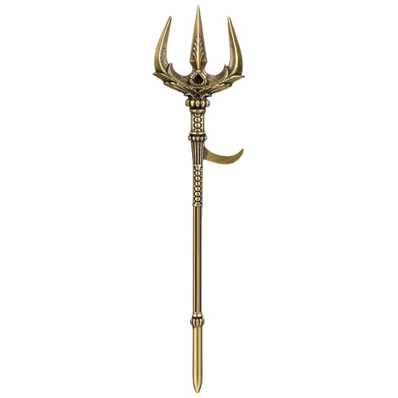 Baluue Creative Golden Brass Trident Modeling Craft Retro Decoration for Table and Showcase
