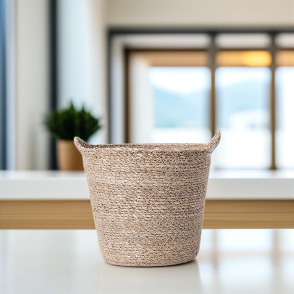 Baluue Woven Flower Pot Woven Planter Basket Straw Home Decor Nordic Style 1Pcs