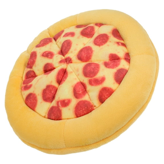 Baluue Dog Plush Toys Yellow Interactive Sound Pizza Shape 1Pack