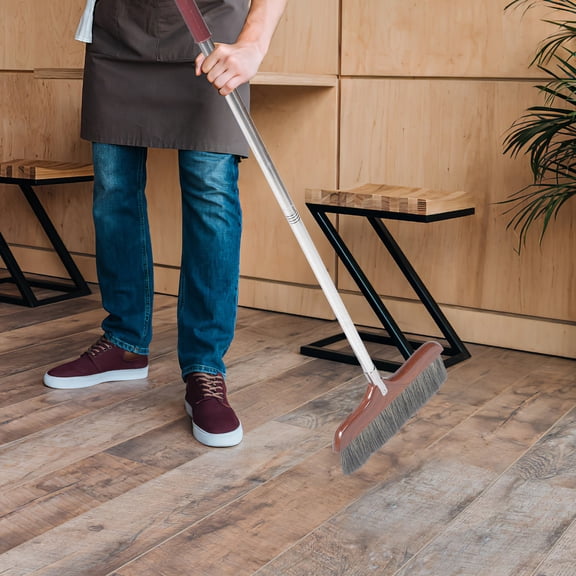 Baluue Coffee Colored Soft Broom for Hardwood Floors and Indoor Use