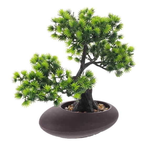 Baluue Fake Juniper Bonsai Tree with Pot for Japanese Sashimi Plate Decoration Green