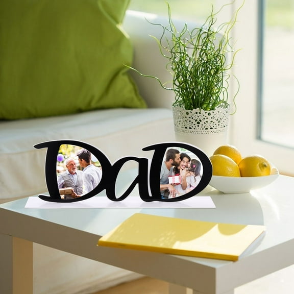 Baluue Dad Photo Frames Acrylic Black 1Pack Fathers Day Photo Frame Home