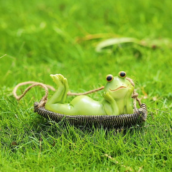 Baluue Hanging Frogs Decor Outdoor Resin Frog Figurine Green 1Pcs
