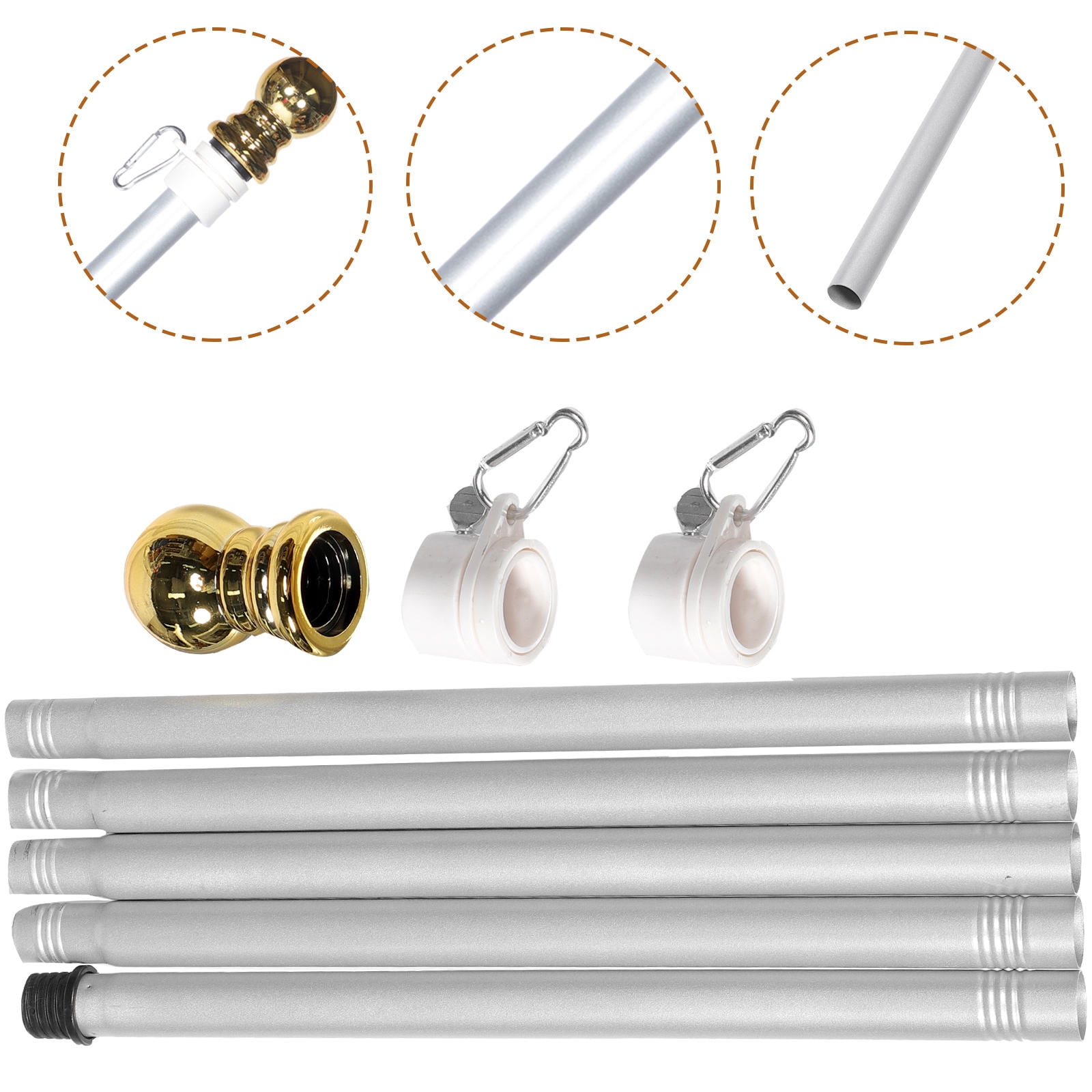 Baluue Rust-Resistant Stainless Steel Flagpole for Home Use with Easy and Quick Installation