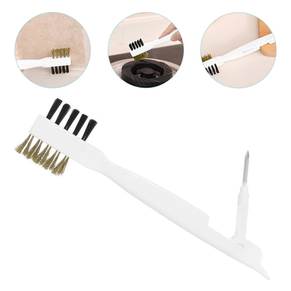 Baluue White Nylon Grill Brush for Gas Stove Cleaning, Scrubber Tool, 1 Piece Kitchen Cleaning Accessory
