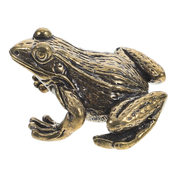 Baluue Golden Brass Animal Frog Figurine for Multipurpose Tea Pet and Office Or Home Use