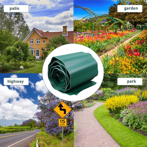 Baluue Green Landscape Edging Fence Plastic Gardening Earth Fence Durable for Yard Border