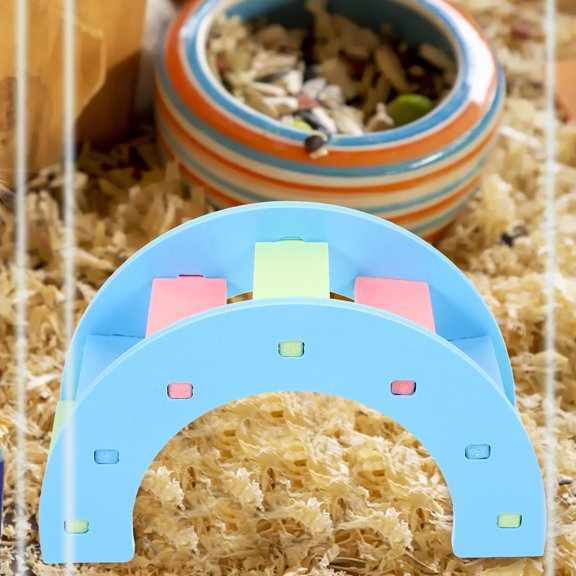 Baluue Hamster Pet Activity Structure Hamster Bridge Toy Sky-Blue PVC Expansion Sheet 1Pack