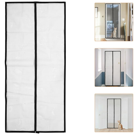 Baluue Heavy Duty Pet Screen Door with Zipper Closure for Secure Ventilation in Black