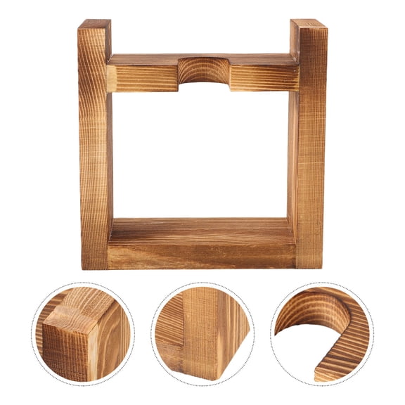 Baluue Hydroponic Planter Heart Vase Planter Light Brown Wood Wedding Decoration 1Pcs