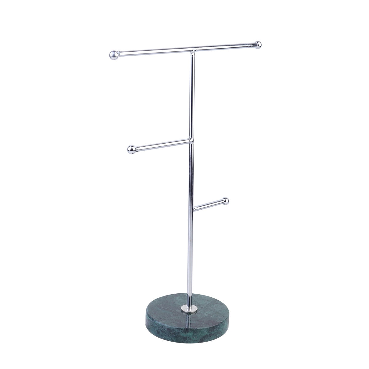 Baluue Jewelry Storage Rack with Marble Base and Green Iron Rack for ...