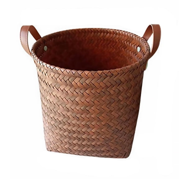 Baluue Laundry Baskets Small Woven Basket Brown PP 1Set for Office Use